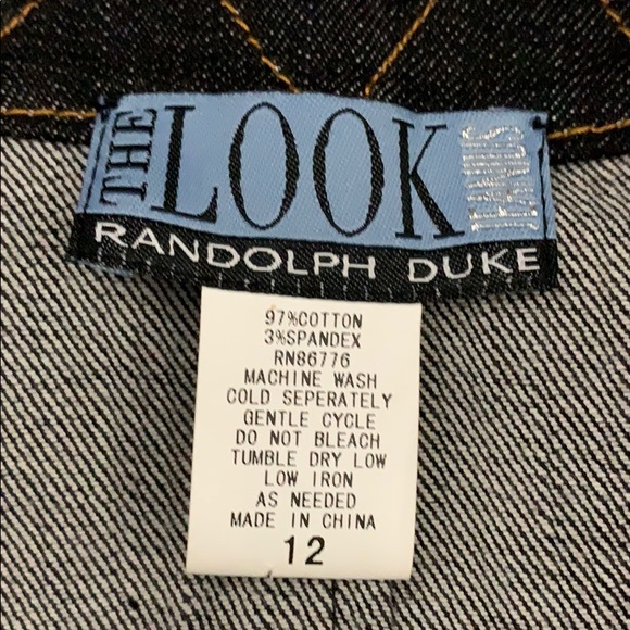 Cute Randolph Duke Jean Jacket Sz 12 - Picture 4 of 4